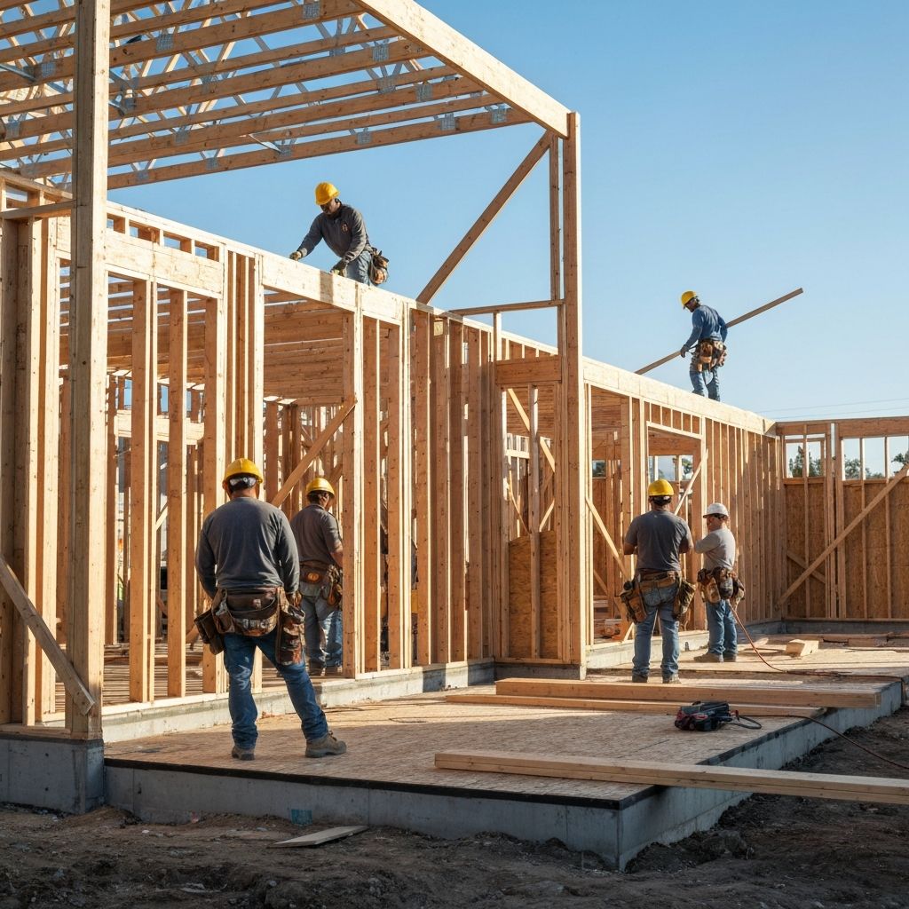 Construction team at work